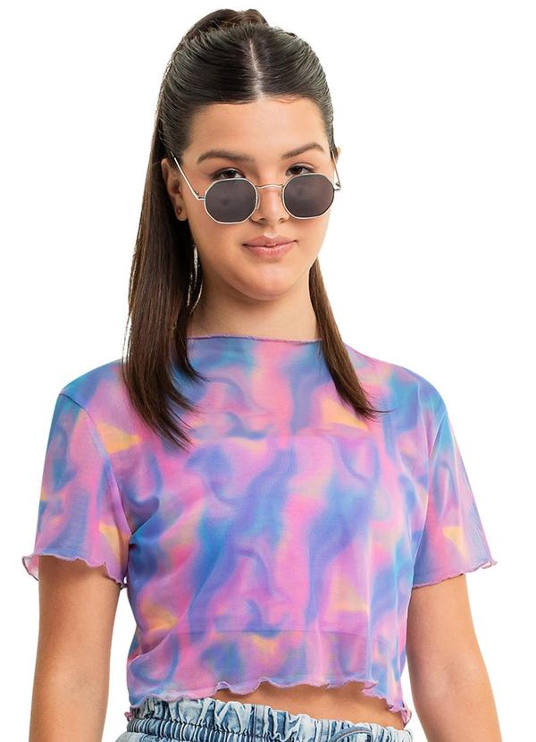 Vista 2 Top Juvenil com Sobreposição Roxo Gloss Gloss