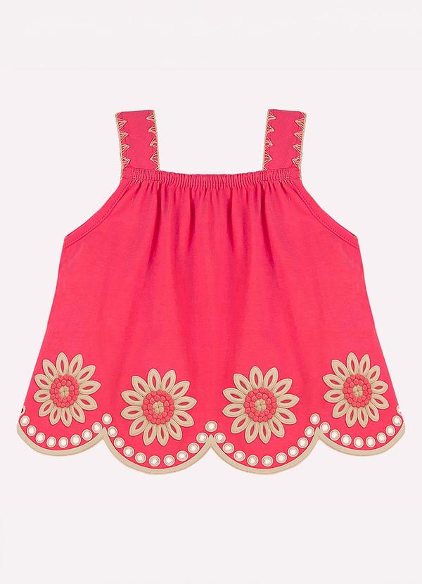 Blusa Cropped Infantil Corte a Laser Vermelho