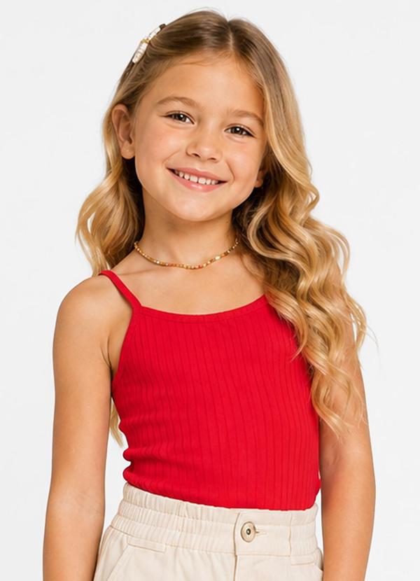 Blusa de Alça Infantil Feminino Vermelho