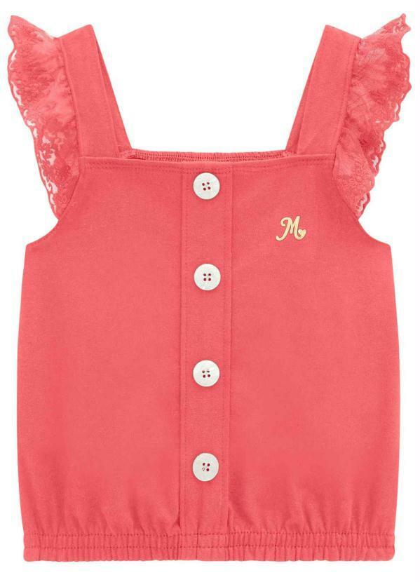 Vista 2 Blusa Infantil Menina Vermelho Milon Milon