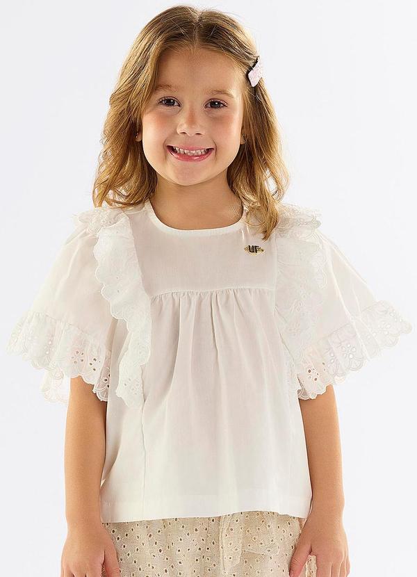 Bata Infantil Menina em Tricoline Bege