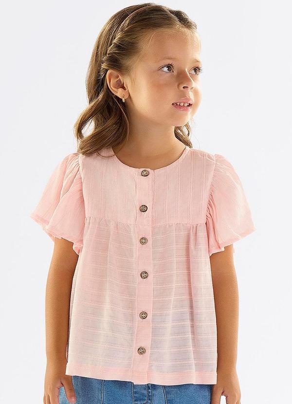 Vista 2 Bata Infantil para Menina em Cotton Rosa Up Baby Up Baby