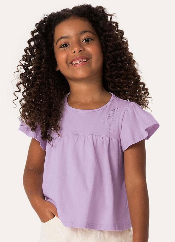 Vista 2 Blusa Ampla em Malha Lavanda Carinhoso Carinhoso