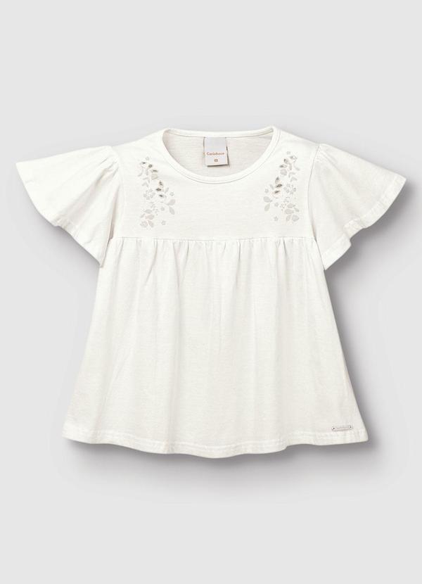 Vista 2 Blusa Ampla em Malha Off White Carinhoso Carinhoso
