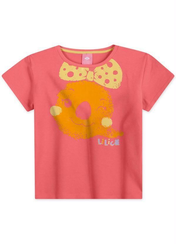 Vista 2 Blusa Antiviral com Bolsa Malha Menina Laranja Lilica Ripilica Lilica Ripilica