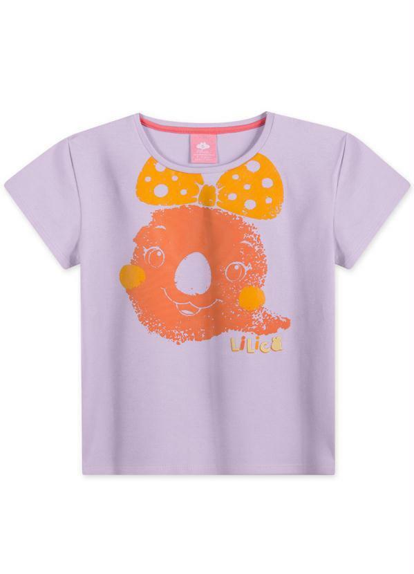 Vista 2 Blusa Antiviral com Bolsa Malha Menina Lilás Lilica Ripilica Lilica Ripilica