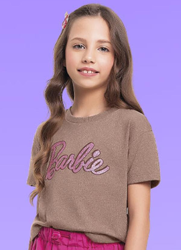Vista 2 Blusa Barbie Marrom Fakini Kids Fakini Kids