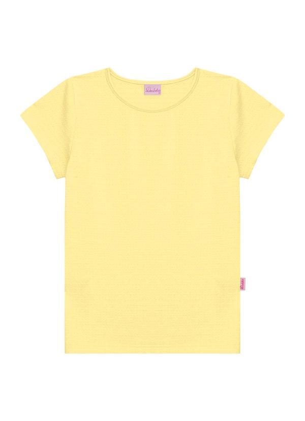 Blusa Básica com Etiqueta Enfeite Amarelo