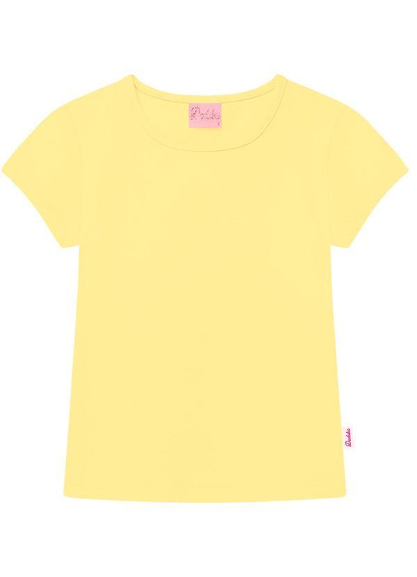 Blusa Básica com Etiqueta Lateral Amarelo