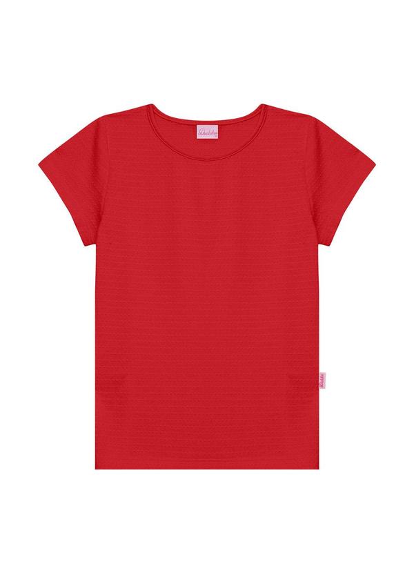 Blusa Básica com Etiqueta Lateral Vermelho