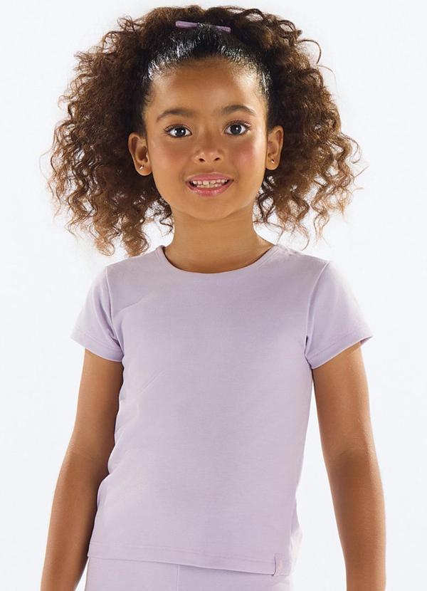 Vista 2 Blusa Básica Cotton Menina Roxo Quimby Quimby