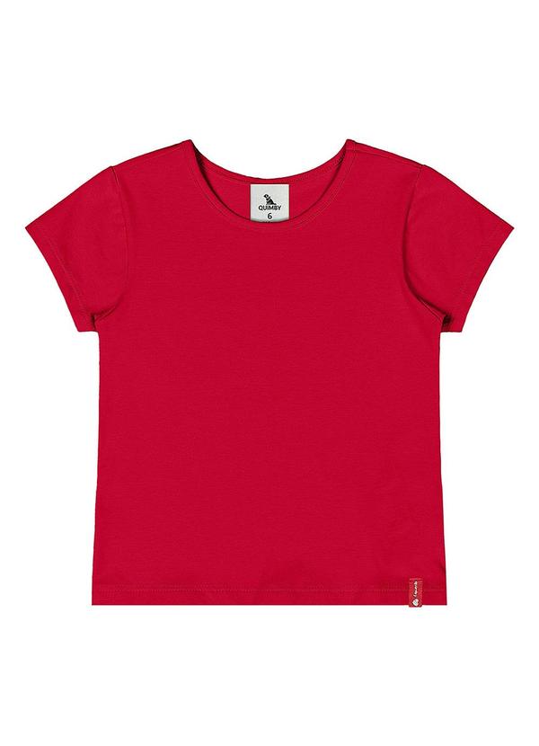 Vista 2 Blusa Básica Cotton Menina Vermelho Quimby Quimby