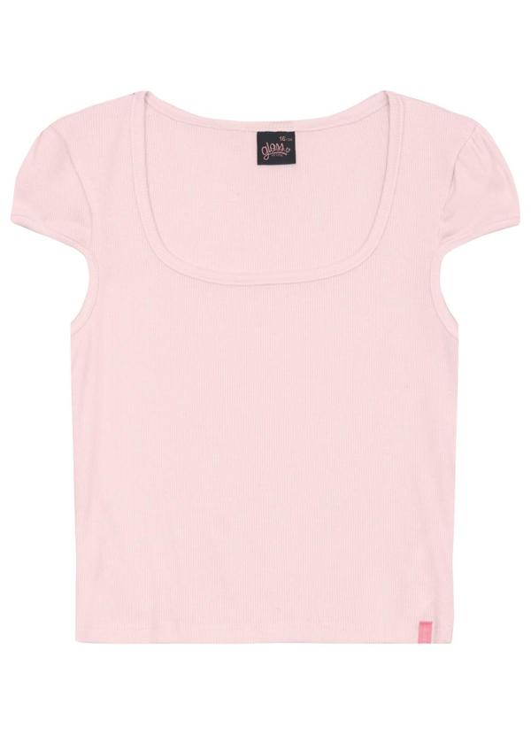Blusa Básica em Ribana para Menina Gloss Rosa