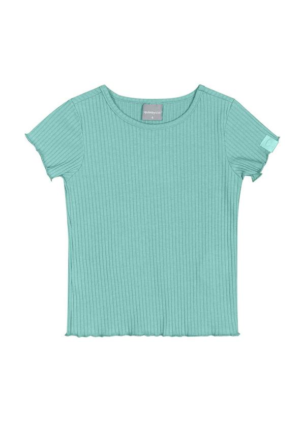 Vista 2 Blusa Básica em Ribana para Menina Verde Quimby Quimby