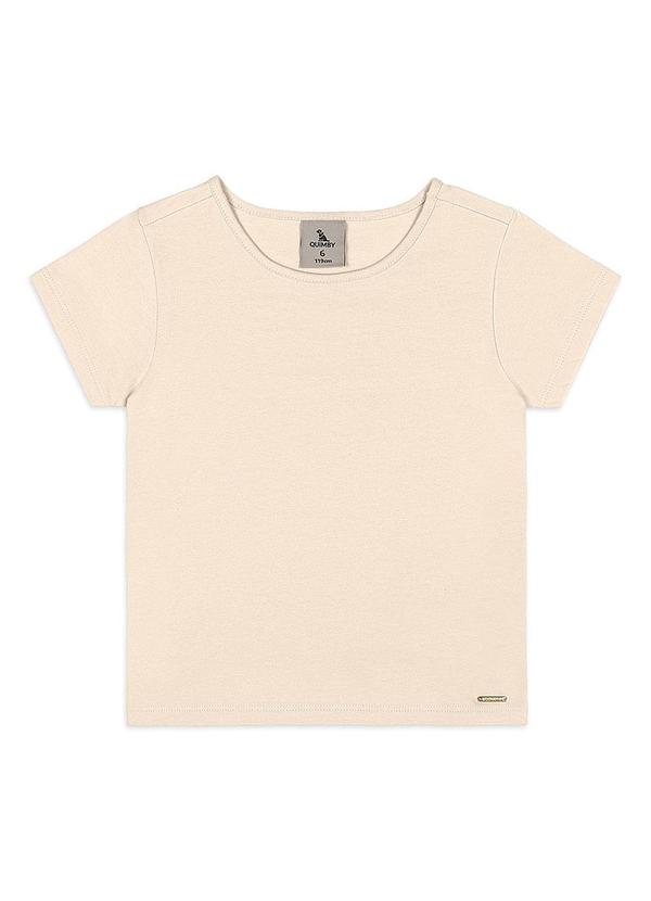Blusa Básica Infantil em Cotton Bege