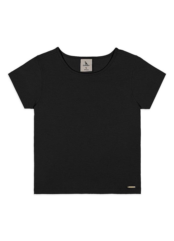 Blusa Básica Infantil em Cotton Preto