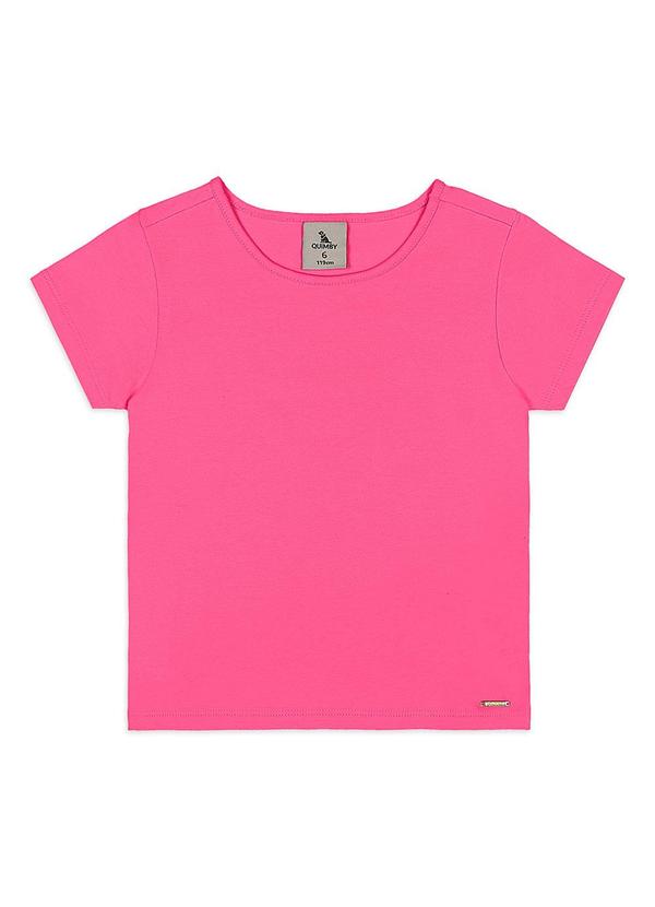 Blusa Básica Infantil em Cotton Rosa