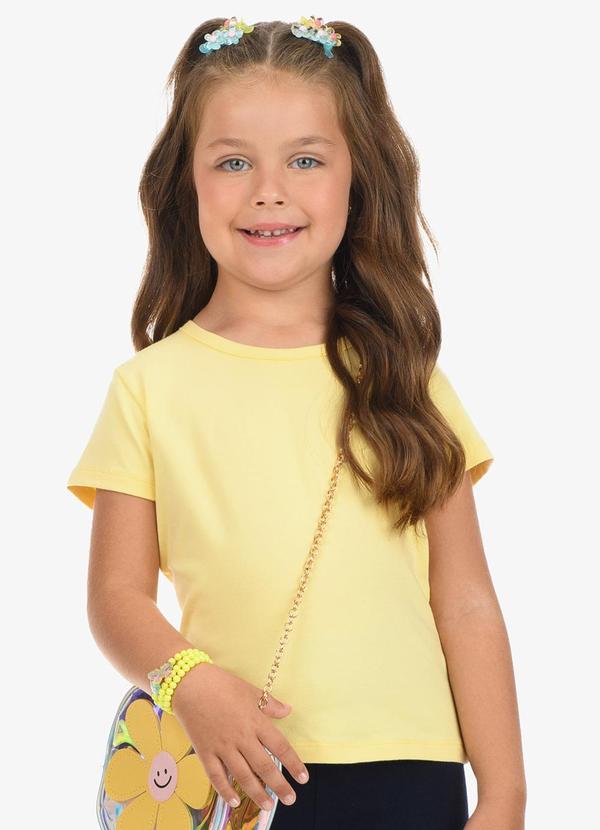 Vista 2 Blusa Básica Infantil Feminina Amarelo Rovi Kids Rovi Kids
