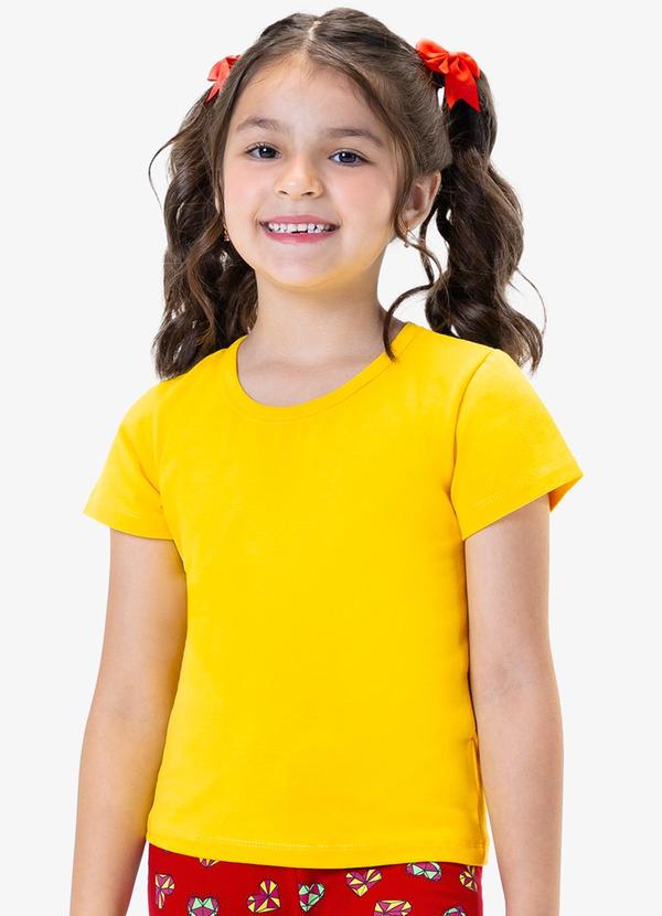 Vista 2 Blusa Básica Infantil Menina Amarelo Rovi Kids Rovi Kids