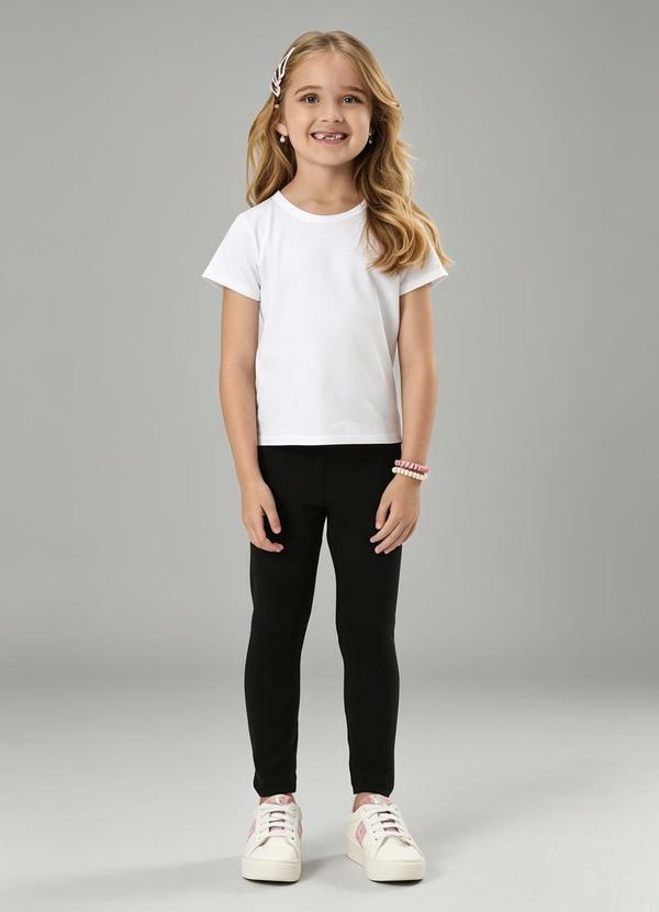Vista 2 Blusa Básica Infantil Feminina Branco Rovi Kids Rovi Kids