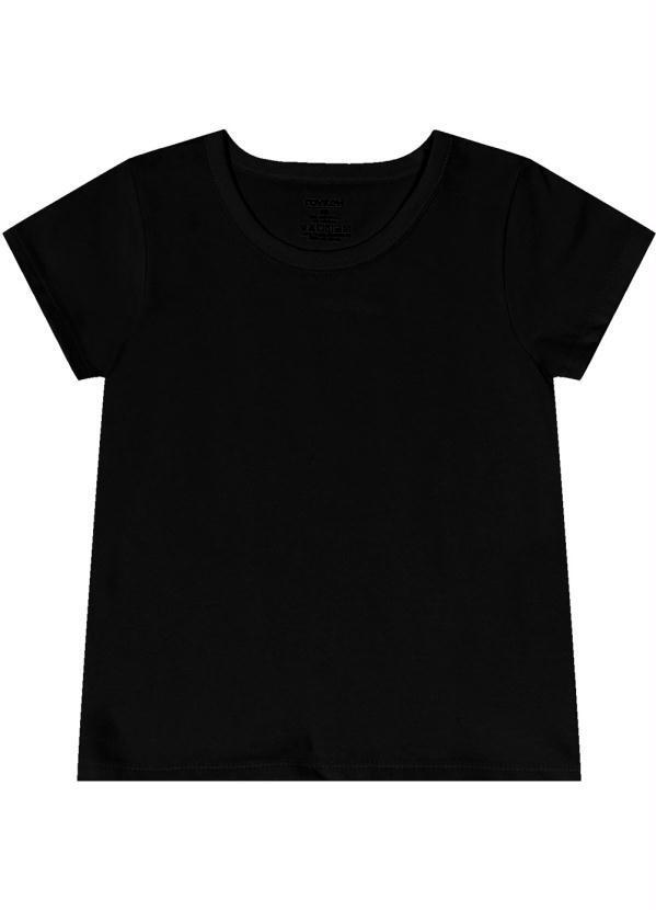 Vista 2 Blusa Básica Infantil Menina e Kids Preto Rovi Kids Rovi Kids