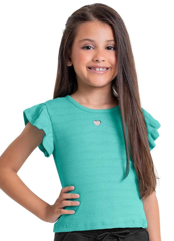Blusa Básica Infantil para Menina Azul
