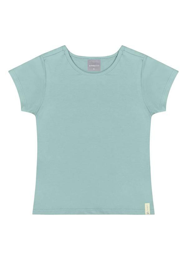 Vista 2 Blusa Básica Infantil para Menina Azul Quimby Quimby