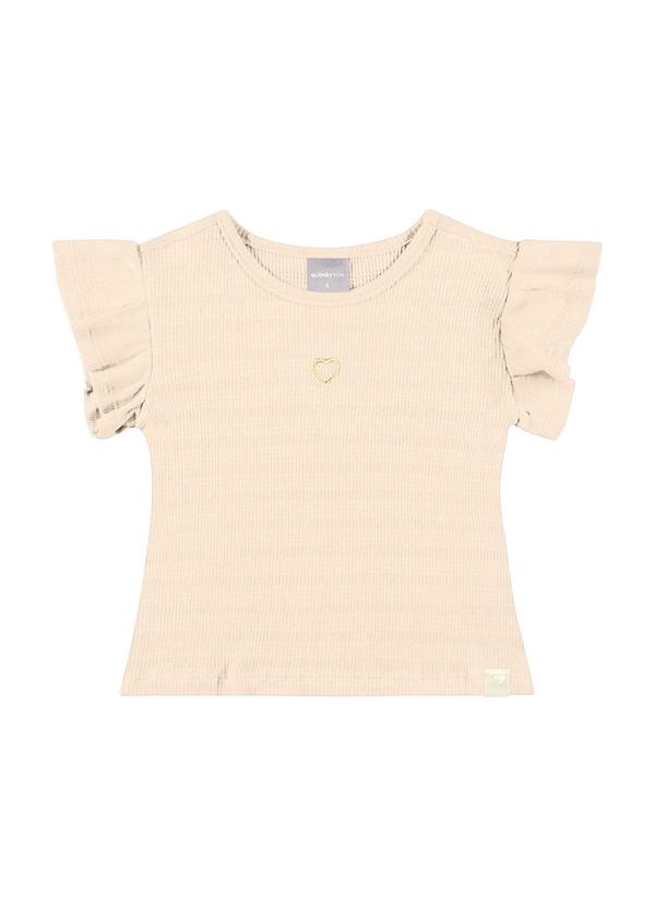 Vista 2 Blusa Básica Infantil para Menina Bege Quimby Quimby