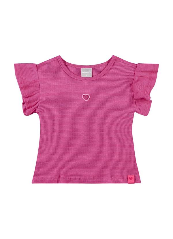 Vista 2 Blusa Básica Infantil para Menina Rosa Quimby Quimby