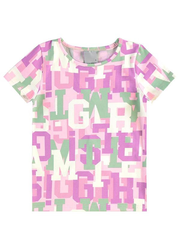 Vista 2 Blusa Básica Letras Rosa Claro Malwee Kids Malwee Kids
