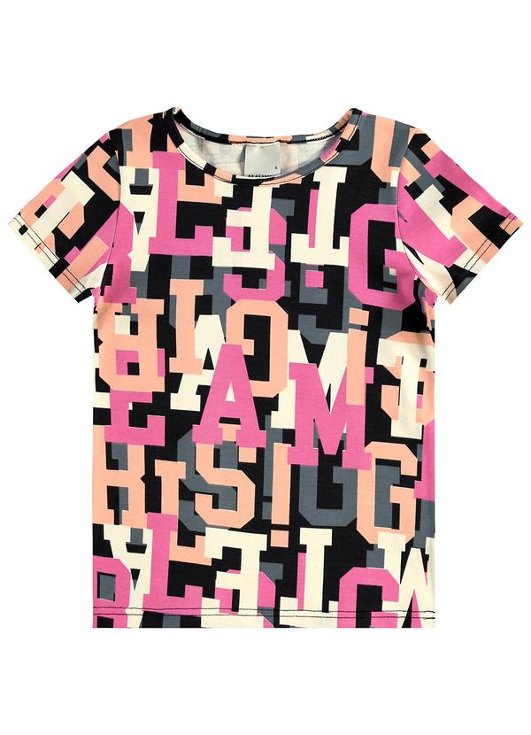 Vista 2 Blusa Básica Letras Salmão Malwee Kids Malwee Kids