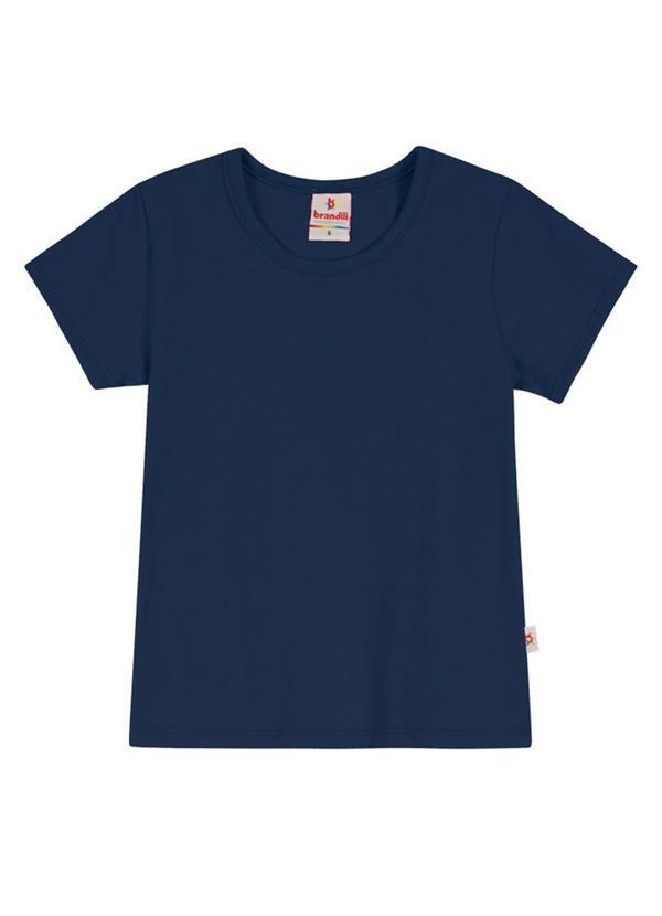 Vista 2 Blusa Básica Menina em Cotton Azul Brandili Brandili