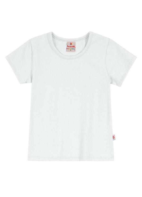 Vista 2 Blusa Básica Menina em Cotton Branco Brandili Brandili
