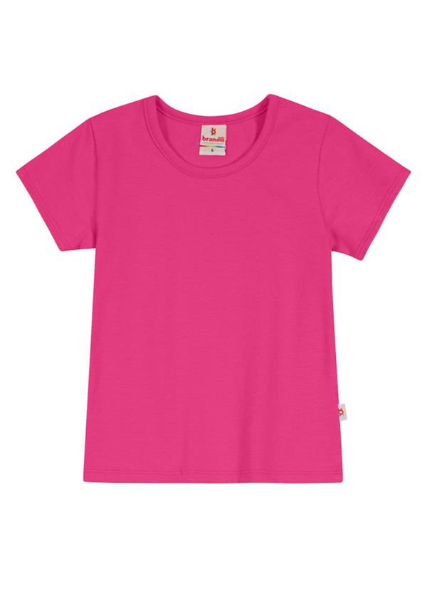 Vista 2 Blusa Básica Menina em Cotton Rosa Brandili Brandili