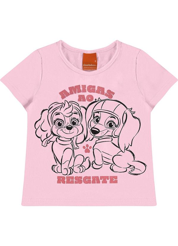 Blusa Básica Patrulha Canina Rosa Claro