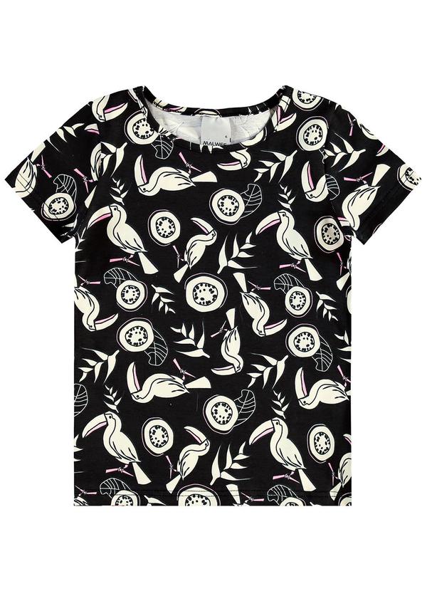 Vista 2 Blusa Básica Tropical Preto Malwee Kids Malwee Kids