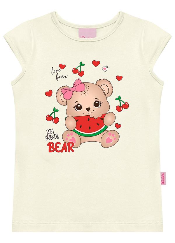 Blusa Bebê Estampa Best Friend Bear Bege