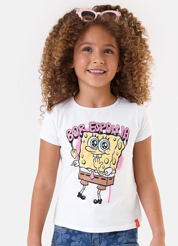Blusa Bob Esponja® em Malha Branco