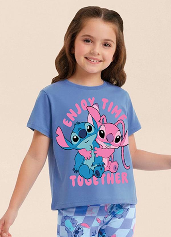 Blusa Box Angel & Stitch Disney® Azul