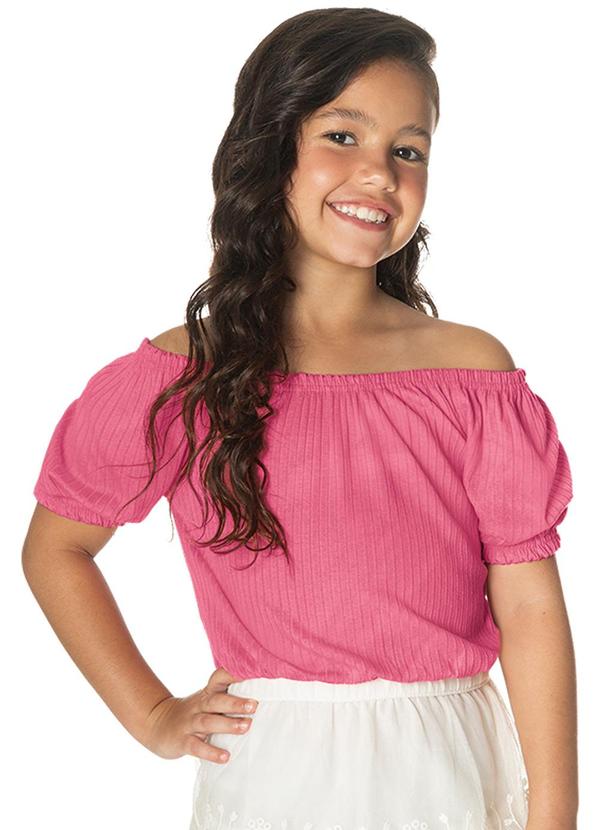 Vista 2 Blusa Ciganinha Infantil Rosa Rovi Kids Rovi Kids