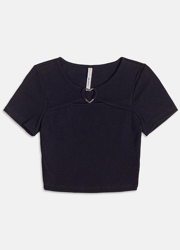 Blusa com Argola de Coração Preto