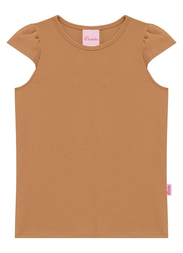 Blusa com Babado na Manga Bege