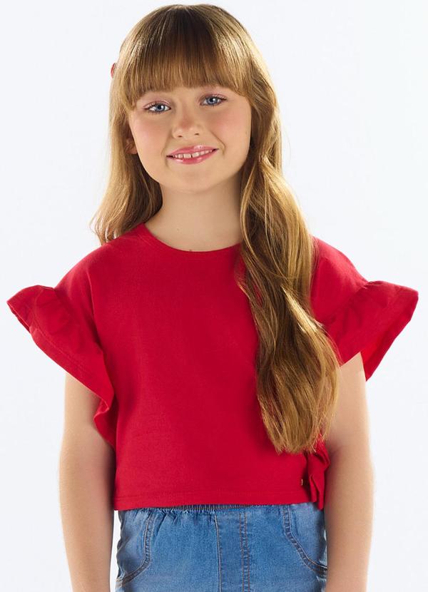 Blusa com Babados Menina Vermelho
