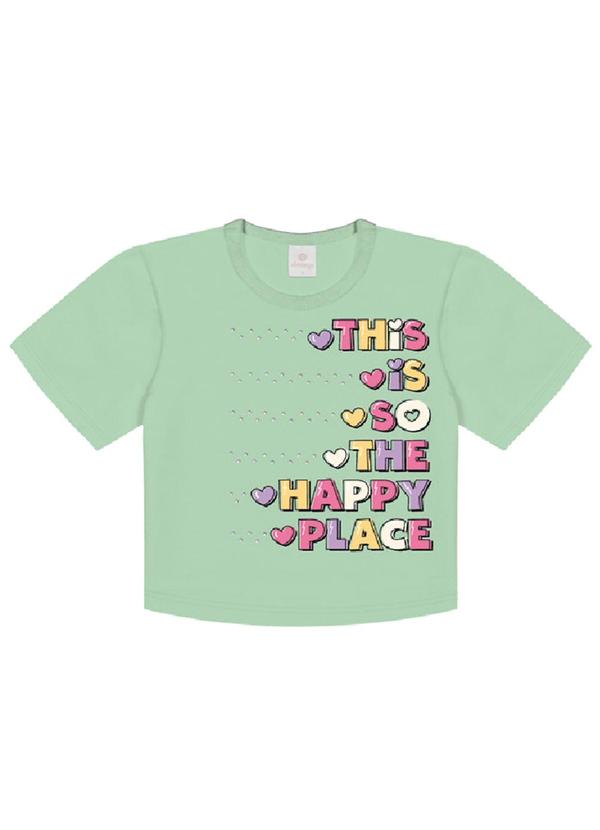 Vista 2 Blusa com Strass Verde Menta Abrange Abrange