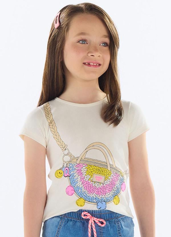Blusa Cotton com Strass Bege