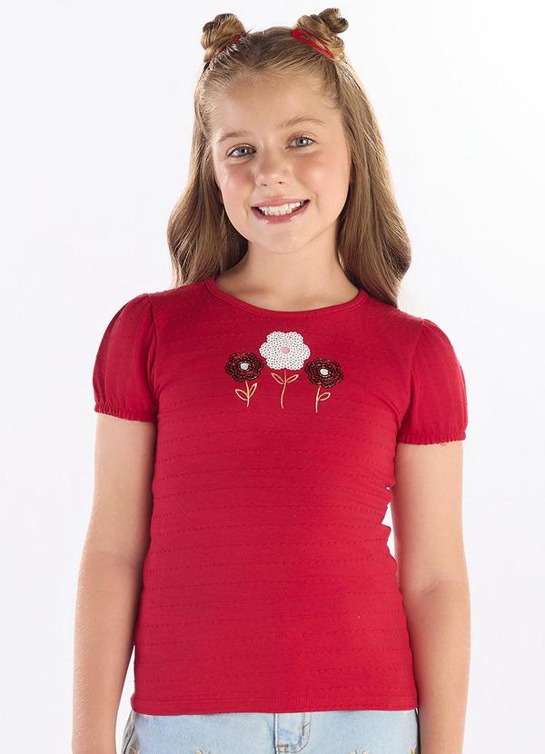Blusa Cotton Leve Trabalhado Vermelho