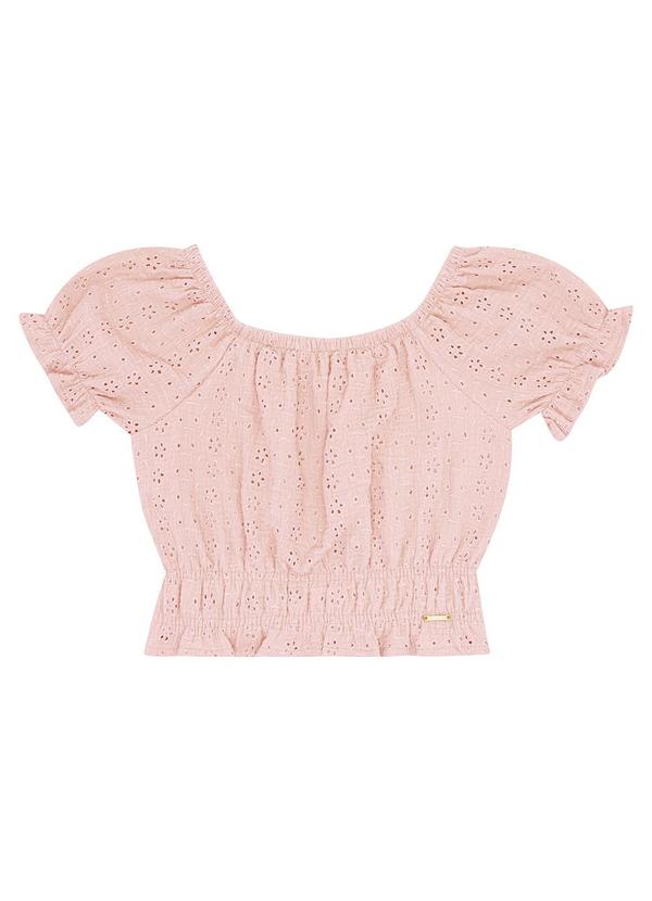 Blusa Crepe Laise e Helanca Rosa