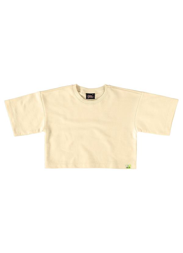 Vista 2 Blusa Cropped Básica Infantil Amarelo Gloss Gloss