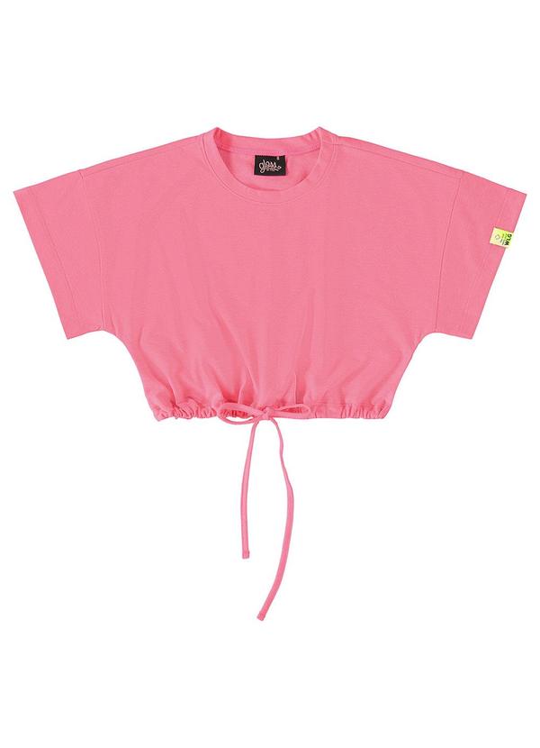 Blusa Cropped Básica Infantil Rosa