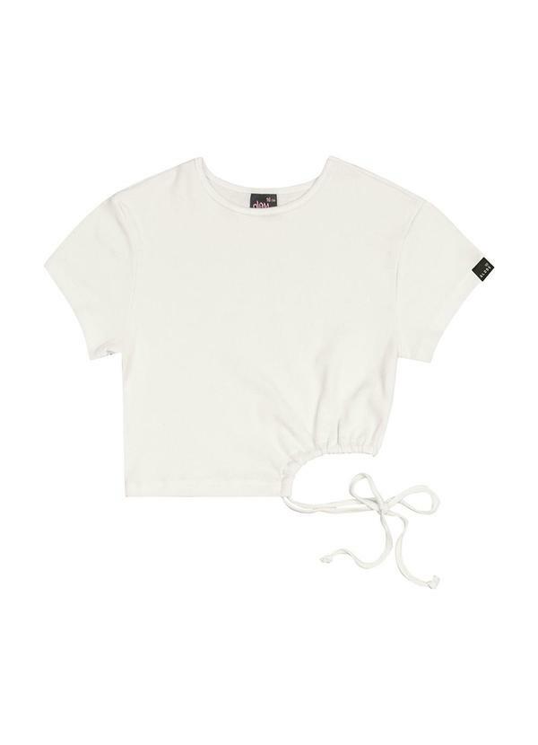Vista 2 Blusa Cropped em Ribaninha Juvenil Branco Gloss Gloss